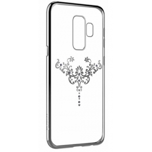 Devia Crystal Iris Silicone Back Case With Swarovsky Crystals For Samsung G965 Galaxy S9 Plus Silver