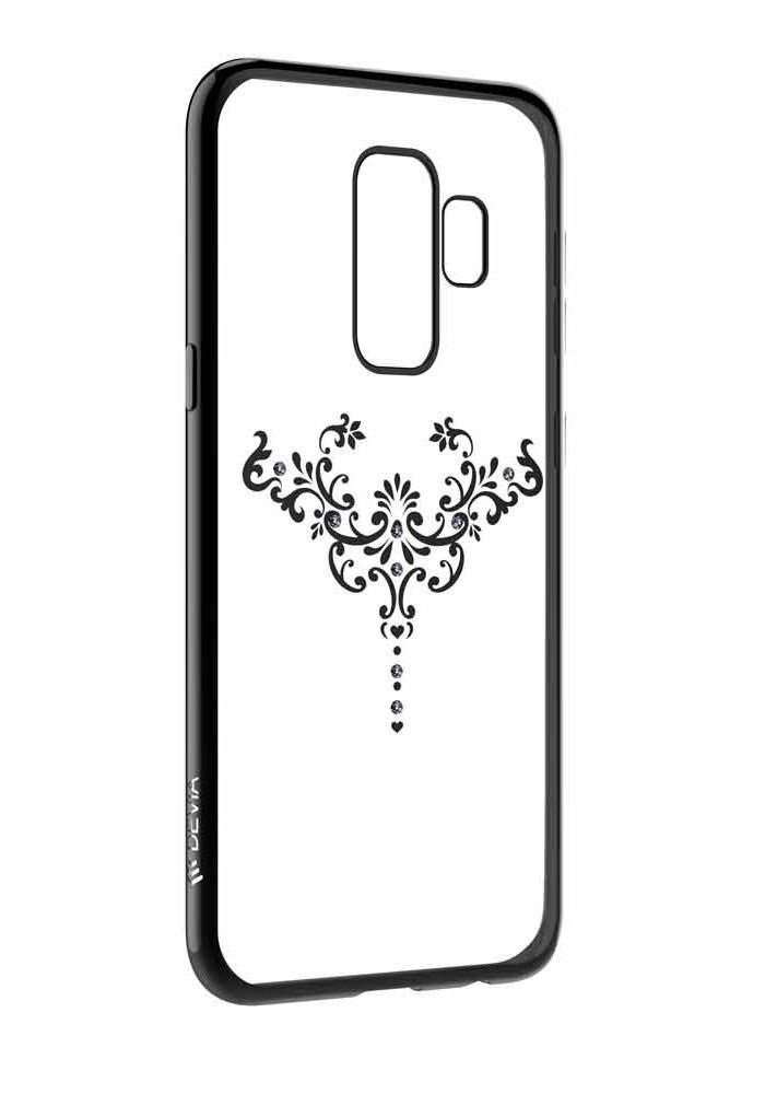 Devia Crystal Iris Silicone Back Case With Swarovsky Crystals For Samsung G965 Galaxy S9 Plus Black