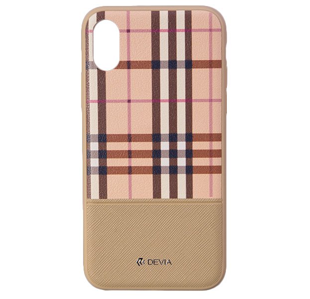 Devia Lattice Silicone Back Case For Apple iPhone X / XS Brown