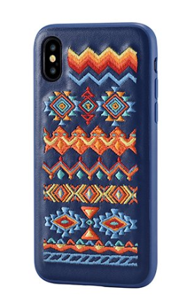 Devia Flower Embroidery Bohemian Силиконовый Чехол для Apple iPhone X / XS Синий