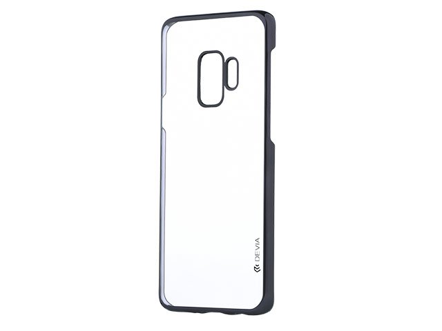 Devia Glitter Soft Silicone Back Case For Samsung G965 Galaxy S9 Plus Transparent - Black