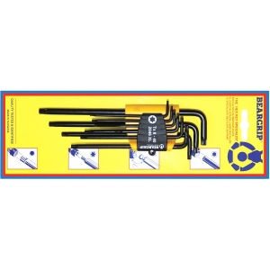 9-OS. XL L-TORXVÕTMETE KOMPL. T8-T40. PIKAD BEARGRIP