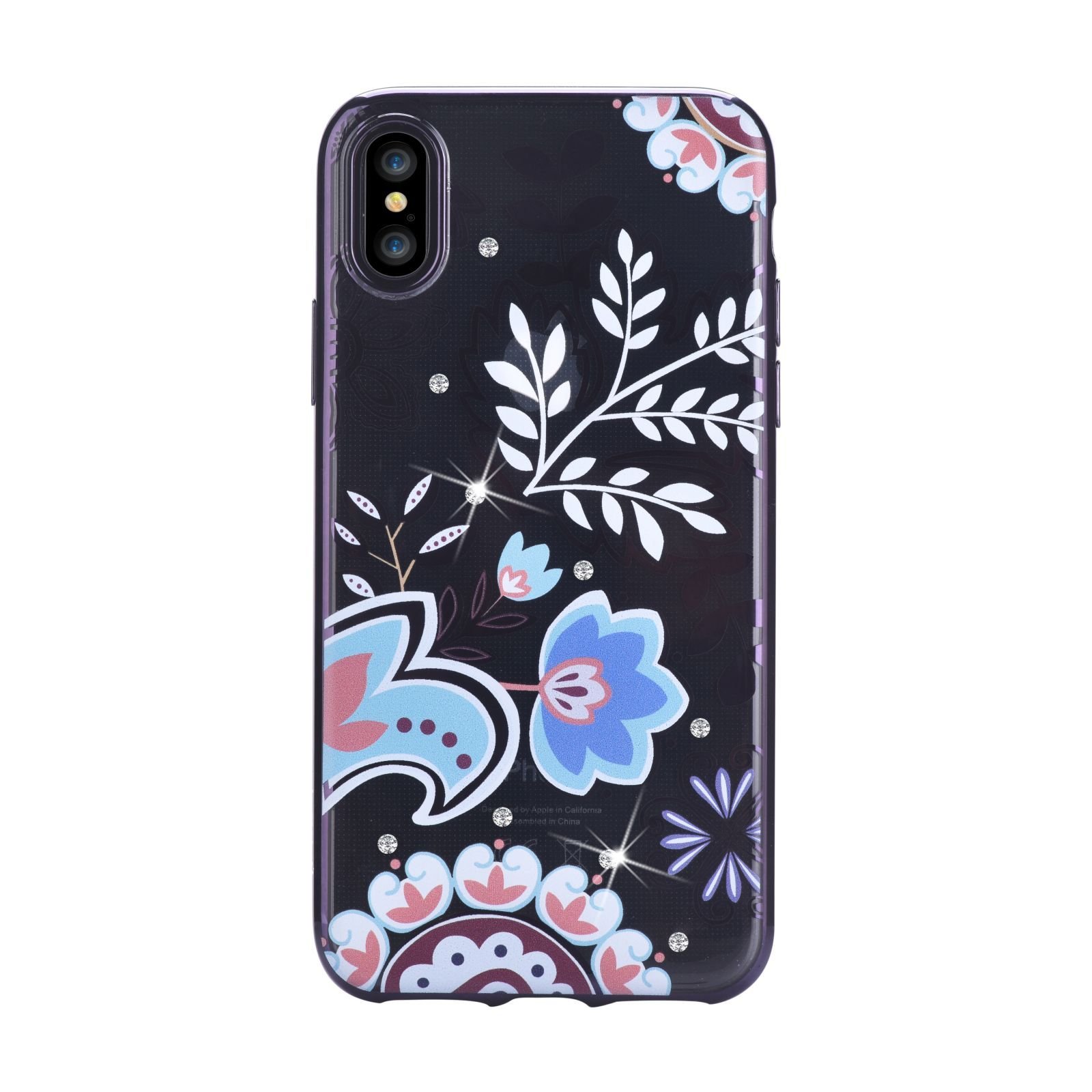 Devia Bloosom Силиконовый Чехол с Кристалами Swarovsky для Apple iPhone X / XS Черный