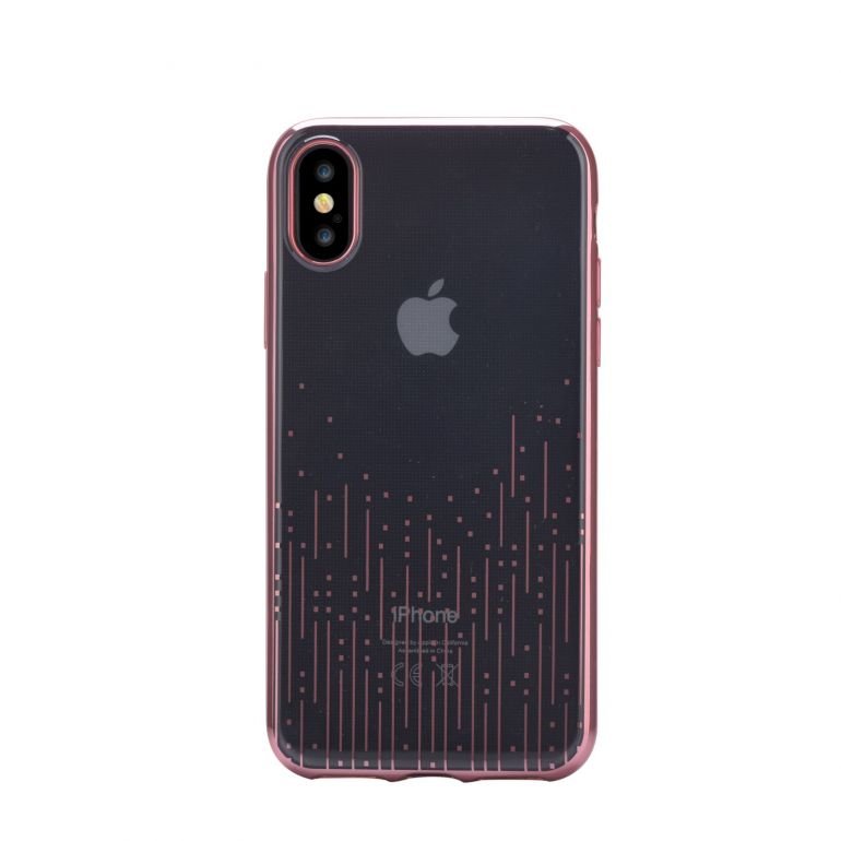 Devia Crystal Meteor Silicone Back Case With Swarovsky Crystals For Apple iPhone X / XS Rose Gold