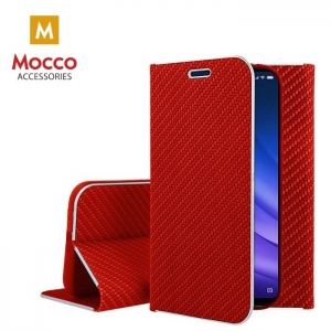 Mocco Carbon Leather Чехол Книжка для телефона Apple iPhone X / XS Красный