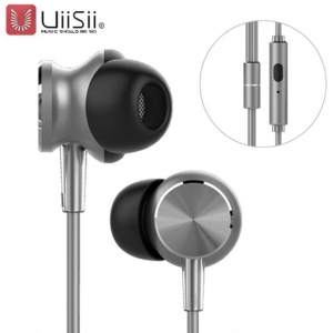 UiiSii GT500 Metal Hi-Fi Universal Earphone with Microphone / Remote / 3.5mm / Silver