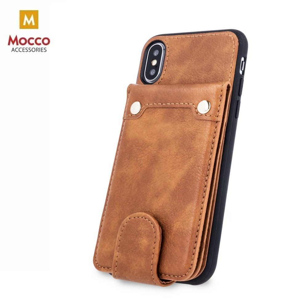 Mocco Smart Wallet Eco Leather Case - Card Holder For Apple iPhone XS Max Brown