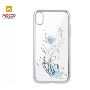 Mocco Electro Diamond Silicone Case for Apple iPhone XS Max Silver - Transparent