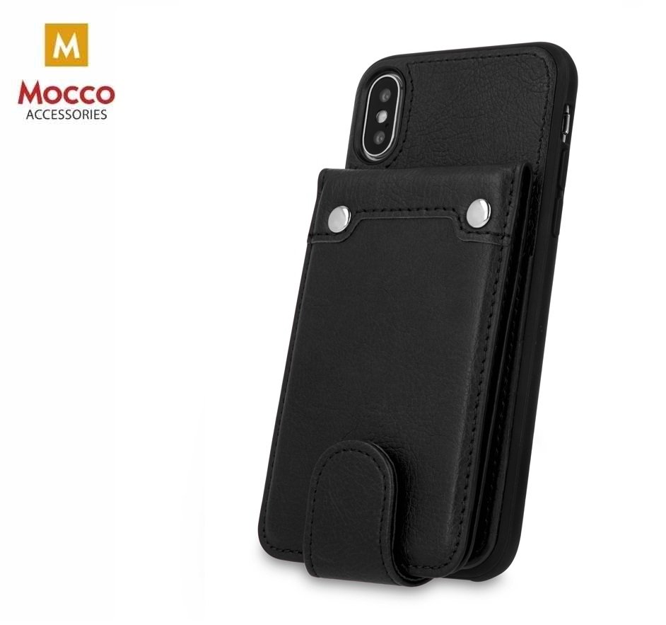 Mocco Smart Wallet Eco Leather Case - Card Holder For Apple iPhone XS Max Black