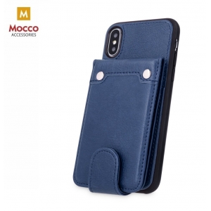 Mocco Smart Wallet Eco Leather Case - Card Holder For Apple iPhone X / XS Blue