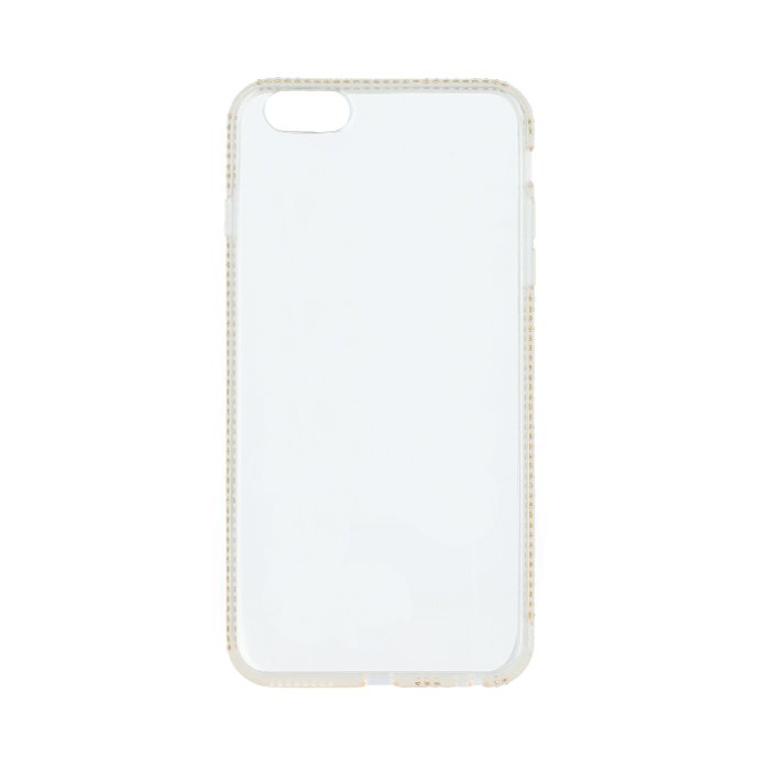 Beeyo Diamond Frame Silicone Back Case For Apple iPhone 6 Plus Transparent - Gold