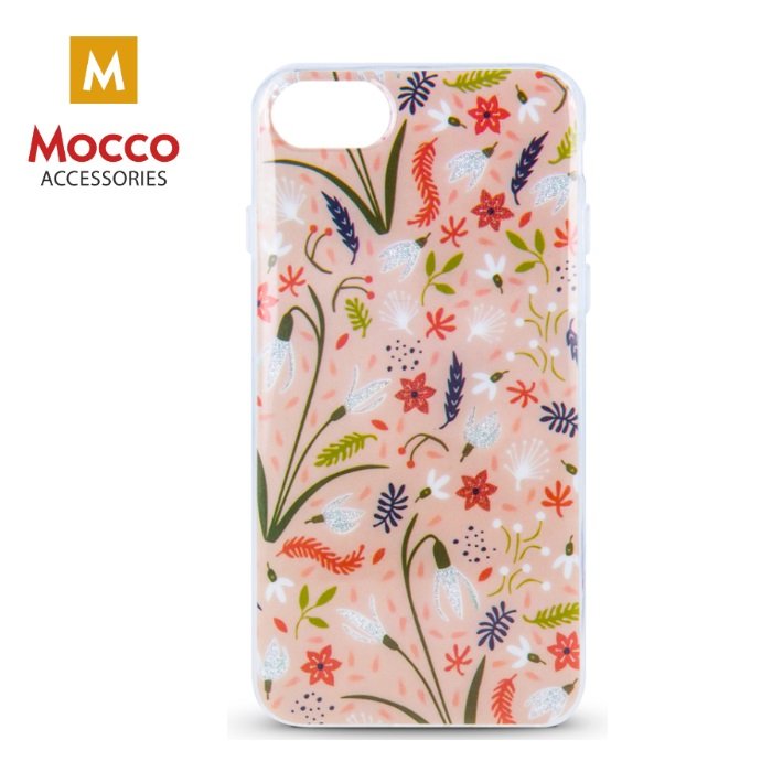 Mocco Spring Case Силиконовый чехол для Samsung J415 Galaxy J4 Plus (2018) Розовый ( Белые Подснежники )