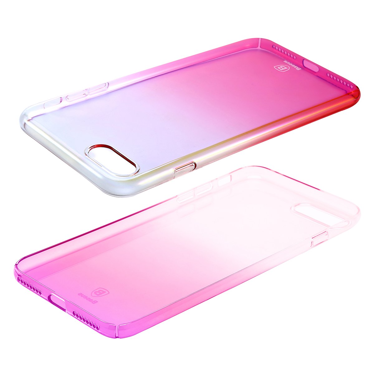 Baseus Glaze Case Прочный Силиконовый чехол для Samsung G955 Galaxy S8 Plus Прозрачный - Розовый