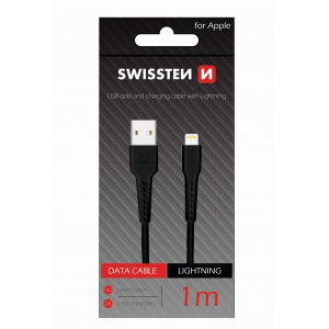Swissten Basic Fast Charge 3A Lightning (MD818ZM/A) Data and Charging Cable 1m Black