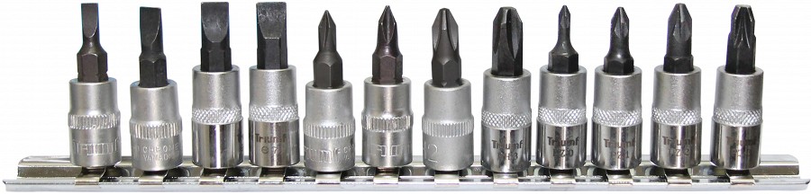 12-OS. 1 / 4" PADRUNOTSIKUTE KOMPLEKT PH / PZ / SL. SIINIL TRIUMF