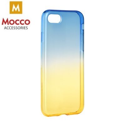 Mocco Gradient Back Case Silicone Case With gradient Color For Apple iPhone X / XS Blue - Yellow