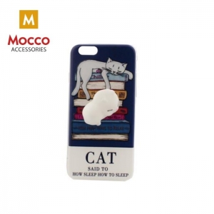 Mocco 4D Silikone Back Case For Mobile Phone With White Cat For Xiaomi Redmi 4A