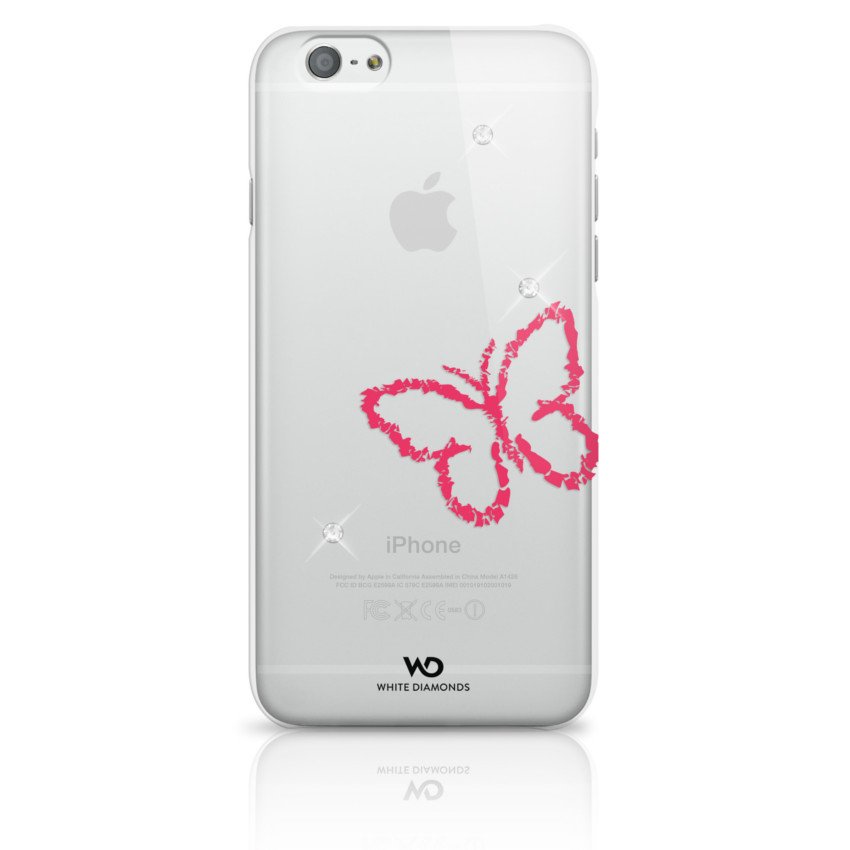 White Diamonds Lipstick Butterfly Case With Swarovski Crystals for Apple iPhone 6 / 6S Transparent