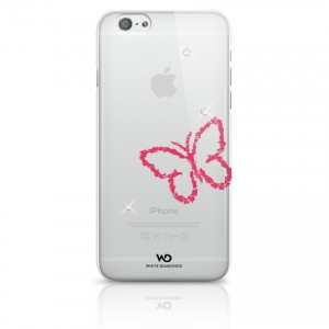 White Diamonds Lipstick Butterfly Case With Swarovski Crystals for Apple iPhone 6 / 6S Transparent