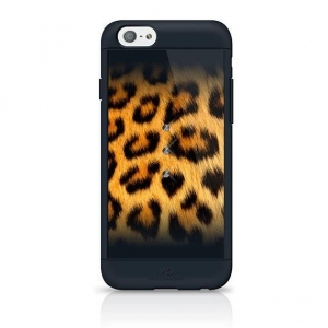 White Diamonds Safari Leo Plastic Case With Swarovski Crystals for Apple iPhone 6 / 6S Black