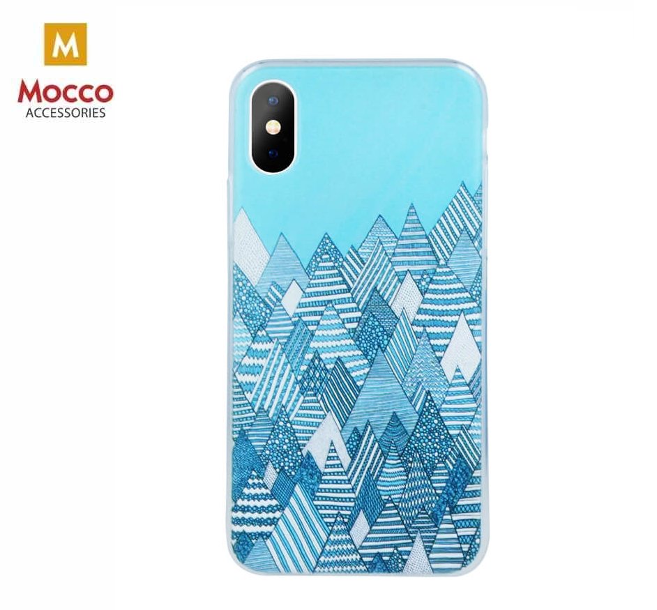 Mocco Trendy Winter Silicone Back Case for Apple iPhone XS / X Geometric Winter Motif