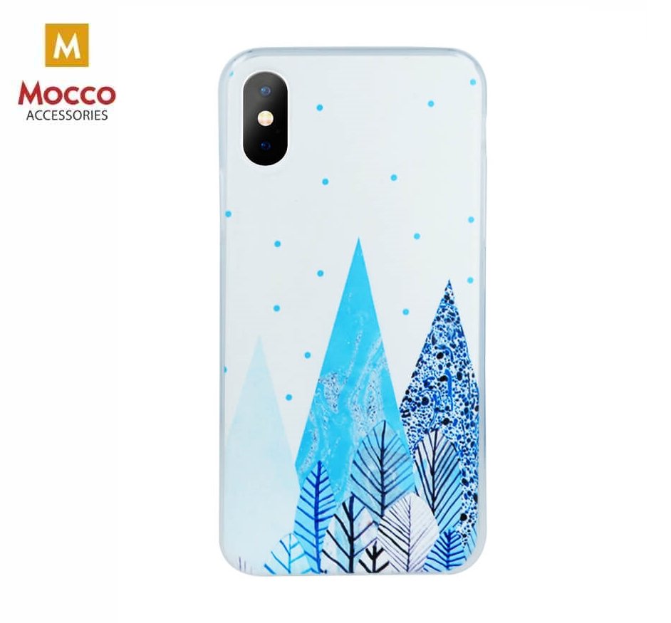 Mocco Trendy Winter Silicone Back Case for Apple iPhone X / XS Forest Winter Motif