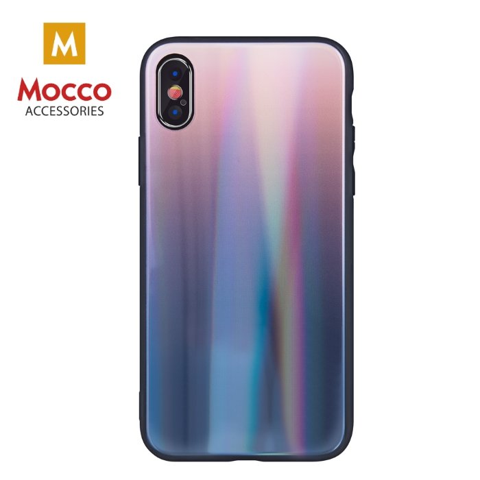 Mocco Aurora Glass Силиконовый чехол для Apple iPhone XS Max Коричневый - Черный