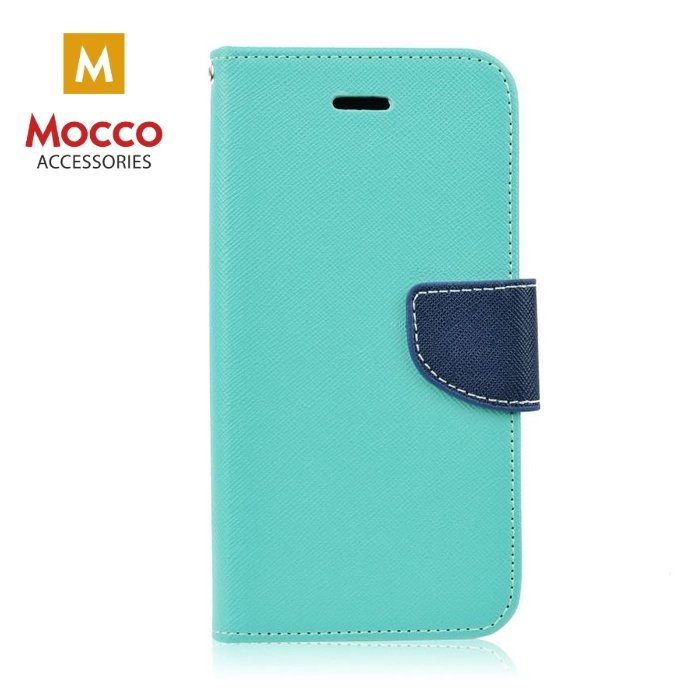 Mocco Fancy Book Case For Apple iPhone XS / X Mint / Blue