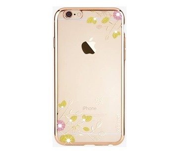 X-Fitted Plastic Case With Swarovski Crystals for Apple iPhone  6 / 6S Rose gold / Spring Blossom
