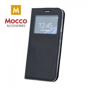 Mocco Smart Look Case Чехол Книжка с Окошком для телефона Apple iPhone XS / X Черный