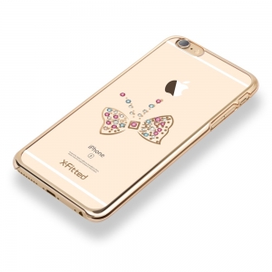 X-Fitted Пластиковый чехол С Кристалами Swarovski для Apple iPhone  6 / 6S Золото / Бабочка