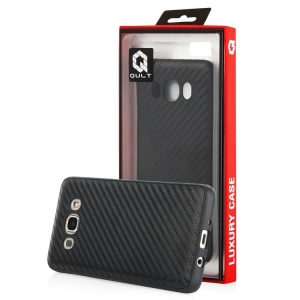 Qult Luxury Carbon Back Case Silicone Case for LG K420 K10 Black