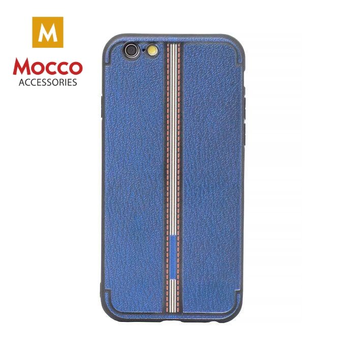 Mocco Trendy Grid And Stripes Silicone Back Case for Apple iPhone X / XS Blue (Pattern 3)