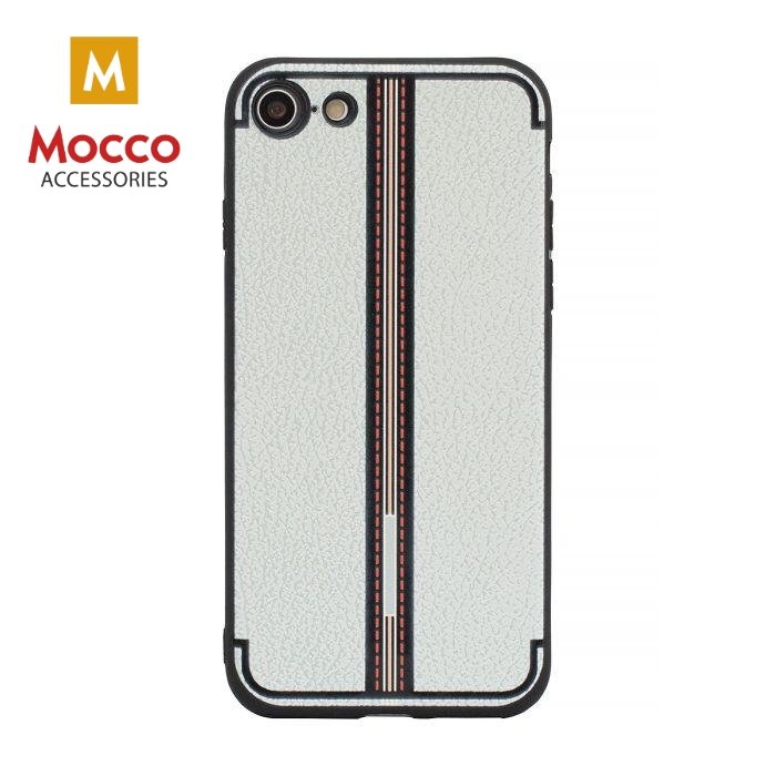 Mocco Trendy Grid And Stripes Silicone Back Case for Apple iPhone X / XS White (Pattern 3)