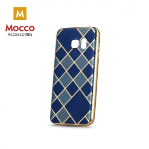 Mocco Geometric Plating Silicone Back Case for Huawei P9 Lite Blue - Gold