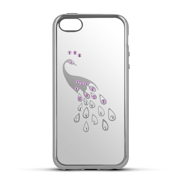 Beeyo Peacock Silicone Back Case For Samsung G920 Galaxy S6 Transparent - Silver