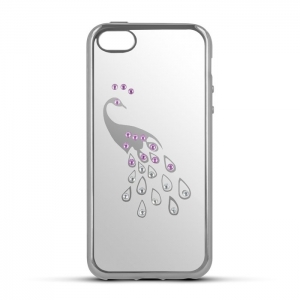 Beeyo Peacock Silicone Back Case For Samsung G920 Galaxy S6 Transparent - Silver