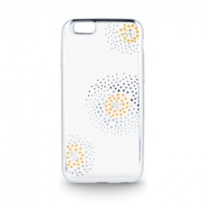 Beeyo Flower Dots Силиконовый Чехол для Samsung G920 Galaxy S6 Прозрачный - Серебряный