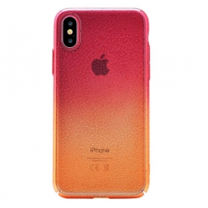 Devia Amber Пластмассовый Чехол  для Apple iPhone X / XS Желтый - Красный