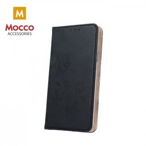 Mocco Stamp Rose Magnet Book Case For Apple iPhone 6 / 6S Black