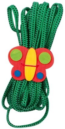 Mocco Chinese Ropes Multi-colored rubber bands with decorative holder (200 x 1 x 0,5 cm) Green