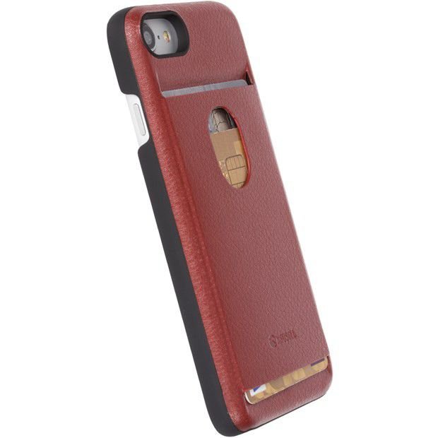 Krusell Timra Card Cover Silicone Case For Apple iPhone 7 / 8 Red