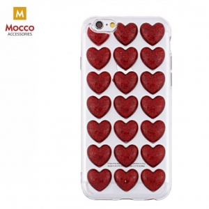 Mocco Trendy Heart Silicone Back Case for Apple iPhone 6 Plus / 6S Plus Red