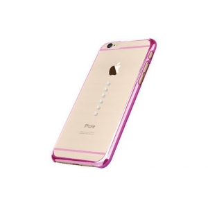 X-Fitted Plastic Case With Swarovski Crystals for Apple iPhone  6 / 6S Pink / Six Stones