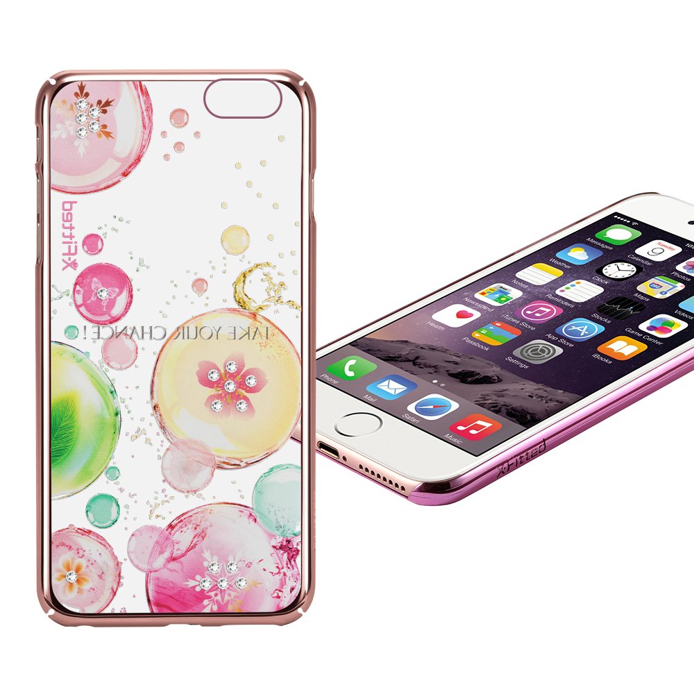 X-Fitted Plastic Case With Swarovski Crystals for Apple iPhone  6 / 6S Rose gold / Fancy Bubble