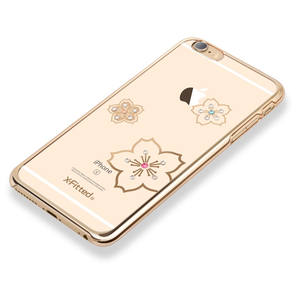 X-Fitted Пластиковый чехол С Кристалами Swarovski для Apple iPhone  6 / 6S Золото /  Цветение