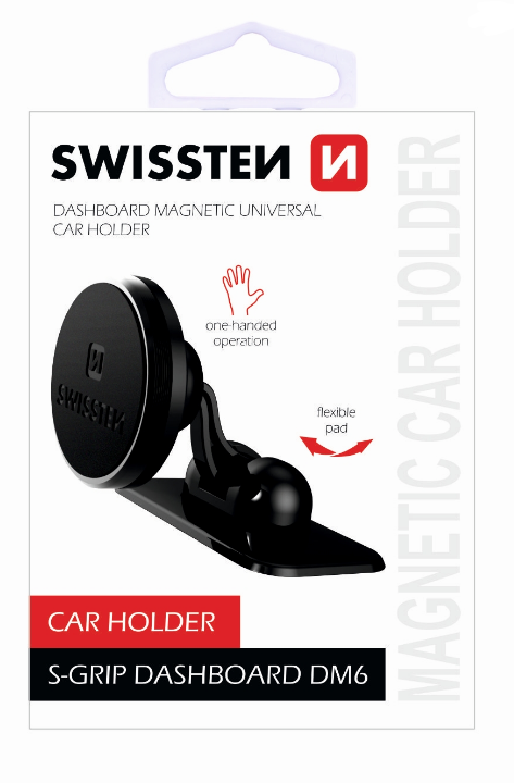 Swissten S-Grip DM6 Universal Car Panel Holder With Magnet For Devices Black