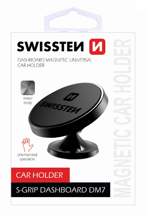 Swissten S-Grip DM7 Universal Car Panel Holder With Magnet For Devices Black