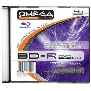Omega Freestyle BD-R Printable 25GB 6x Printable Slim
