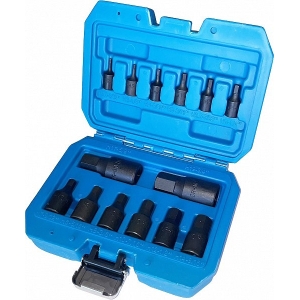 14-OS. 1 / 4"+3 / 8"+1 / 2" LÜHIKESTE LÖÖK-KUUSKANTOTSIKUTE KOMPL. 2.5-19MM TRIUMF